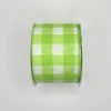 2.5 inch Gingham Ribbon: Green White
