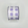2.5 inch Gingham Ribbon: Purple White