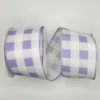 2.5 inch Gingham Ribbon: Purple White - Image 2