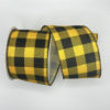 2.5 inch Gingham Ribbon: Black Yellow - Image 2