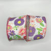 2.5 inch Floral Ribbon: Purple - Image 2
