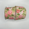 2.5 inch Floral Ribbon: Brown - Image 2
