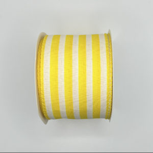 2.5 inch Stripe Ribbon: Yellow White