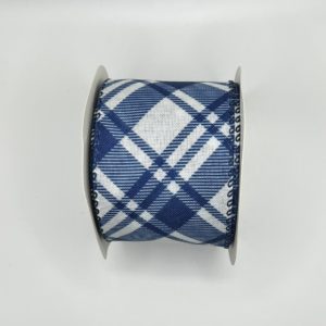 2.5 inch Plaid Ribbon: Navy Blue