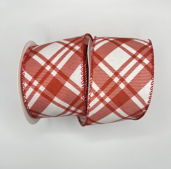 2.5 inch Plaid Ribbon: Red - Image 2