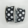 1.5 inch Polka Dot Ribbon: Black White - Image 2